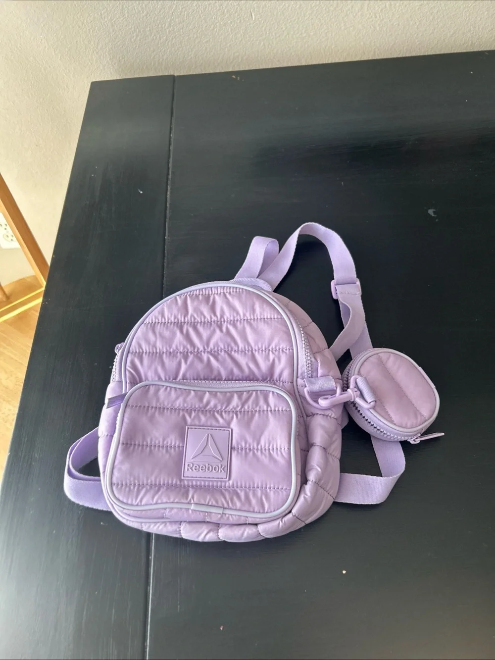 Reebok Kids Pastel Lavender Quilted Mini Backpack with Coin Pouch